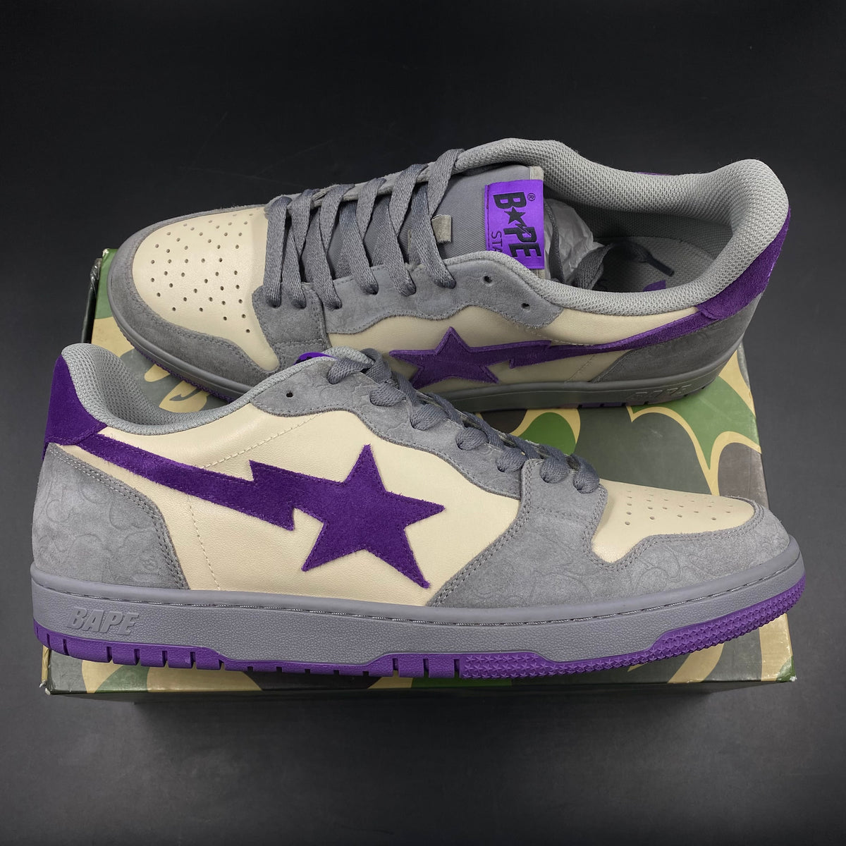 A Bathing Ape Court Sta Mist Grey Royal Purple US13 Bape  display picture 2