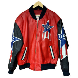Michael Hoban 90s USA Leather Varsity Jacket