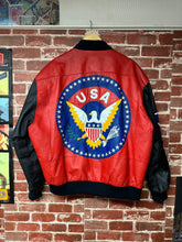 Load image into Gallery viewer, Michael Hoban 90s USA Leather Varsity Jacket
