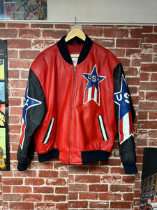 Michael Hoban 90s USA Leather Varsity Jacket