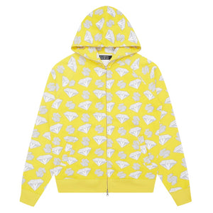 BBC Diamonds & Dollars Yellow Zip-Up Hoodie